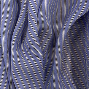 经典蓝色条纹 真丝乔其纱100%桑蚕丝 服装裙子围巾丝绸布料不退换