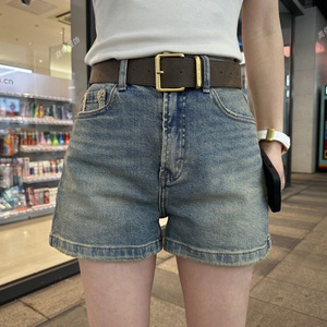 高腰牛仔短裤女士2024年新款夏款薄款宽松阔腿显瘦小个子A字热裤