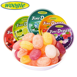 woogie水果糖德国进口多种口味硬糖柠檬糖综合水果味糖果铁盒200g