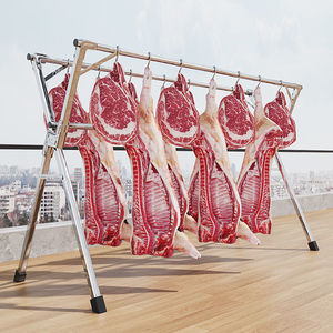 晒肉神器晒腊肉的架子阳台晒香肠挂腊肉挂架落地折叠伸缩双杆x型