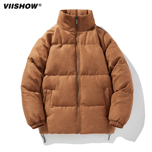 VIISHOW麂皮绒棉衣男士冬季新款加厚外套羽绒棉服冬装防寒包面服