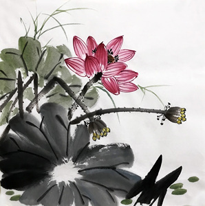 007人付款淘宝事事如意柿子画装饰画手绘国画斗方玄关字画客厅餐厅