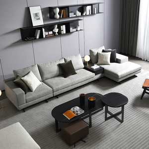芈家华意空间布艺沙发客厅转角小户型意式极简设计师羽绒轻奢家具
