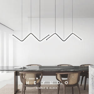 餐厅吊灯几何轻奢北欧设计师款极简线性长条简约现代吧台餐桌灯具