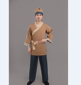 古代农民平民百姓男女成人汉服掌柜古装店小二村姑酒店茶演出服装