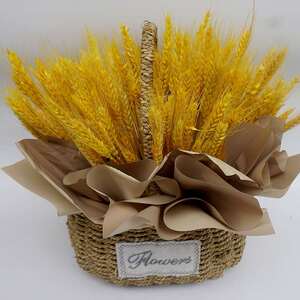 麦子大麦手提花篮开业乔迁庆典签到台前台桌花上海天津北京送花