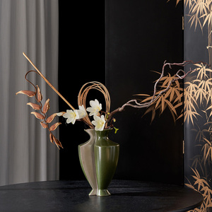繁花ART 新中式样板房客厅宋代美学软装陶瓷花瓶中古老物件装饰品