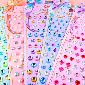 儿童钻石贴画宝石贴纸水晶贴卡通公主女孩舞台装饰贴脸立体粘贴