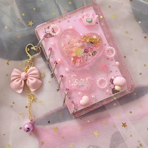 小水洼水晶滴胶成品笔记本爱心流沙手账本子diy手工定制a7