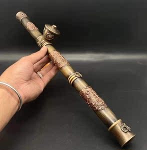 复古烟枪民国鸦片烟枪古代烟管烟具老京城鸦片烟杆铜烟杆电影道具