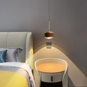 主卧室可升降床头吊灯全铜现代简约轻奢客厅电视背景墙小吊线灯