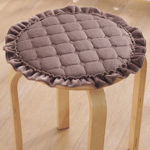 冬季加厚防滑毛绒圆形椅子垫圆凳垫套罩圆形圆凳子坐垫小板凳圆垫