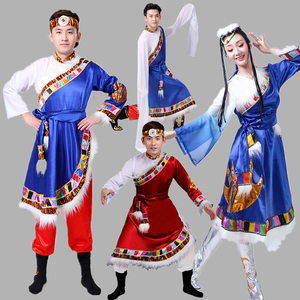 少数民族舞蹈演出服西藏藏族服装卓玛逛新城舞台男女表演套装锅庄