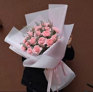 送妈妈母亲节生日鲜花速递三亚市文昌万宁市同城配送红康乃馨花束