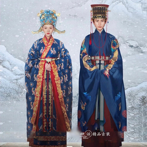 影视古装山河月明同款明制汉服婚服婚礼喜服情侣皇帝皇后朝服男女