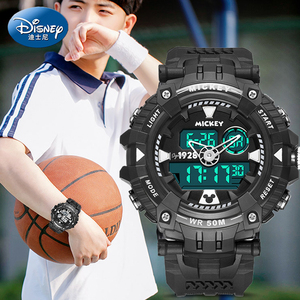 迪士尼青少年手表男中学生2021新款高中初中生男孩电子表防水男款