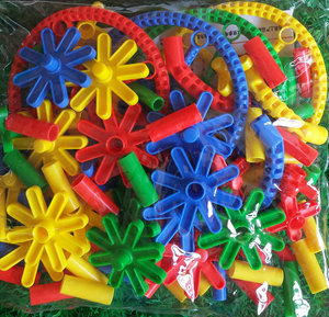 儿童幼儿轮管状积木塑料拼插拼装益智玩具幼儿园拼搭拼接玩具包邮