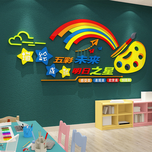 画室布置美术教室墙面装饰画用品艺术培训机构创意背景文化墙贴纸