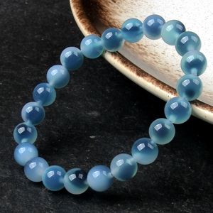 蓝色玛瑙手串