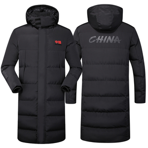 中国队棉服足球冬季运动棉大衣羽毛球加厚加长防寒保暖长风衣队服