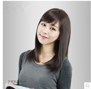 假发女长发自然逼真中年女式假发中长直发送妈妈款真发假发头发型