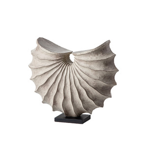 北欧轻奢复古几何半圆形海螺雕塑抽象摆件样板房间客厅玄关装饰品