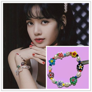 blackpink lisa同款 韩国设计师品牌代购usite -珍珠花朵手链