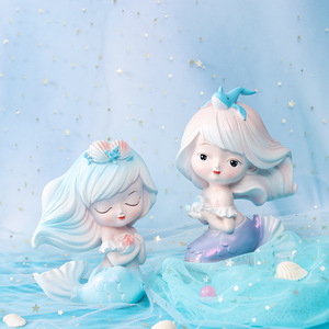 新款美人鱼精灵少女系列摆件存钱罐星星灯音乐铃情侣学生生日礼物