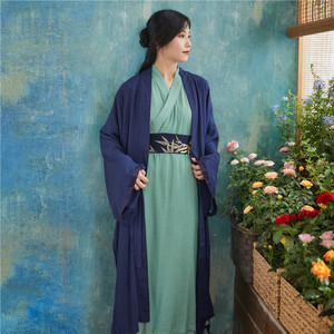 tb9026635823淘宝清平调魏晋清冷风交领汉服直裾单衣长衫大袖衫男女