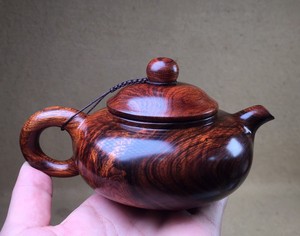 海南黄花梨海黄老料油梨水波瘤疤花西施壶把把壶仿古壶茶道把件