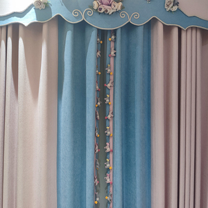 特普丽壁纸温馨儿童系列窗帘cdh0081大海樱花窗帘纯真孩童