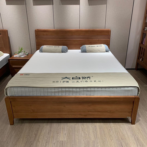 大自然床垫j-020新中式简约实木双人床箱体床 180*200门店可定制