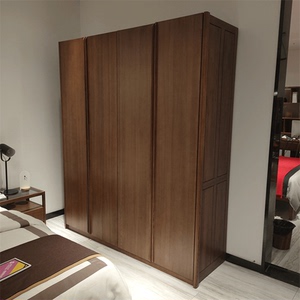 柏森家用卧室小户型简约复古风格衣橱储物收纳实木衣柜经济型