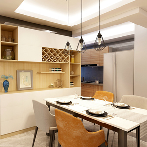 科凡定制 冰醛板奥斯汀白栓木 柜身板 现代简约北欧风格 客厅空间