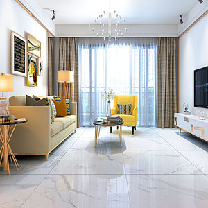 冠军磁砖瓷砖大理石砖a80921光滑耐磨家庭家居冰岛白客厅地砖卧室