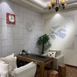 泉佳美无胶硅藻泥环保墙面艺术拟丝茶室