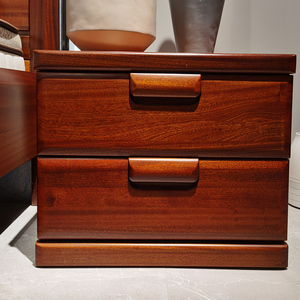 意风实木金丝影木现代中式床头柜