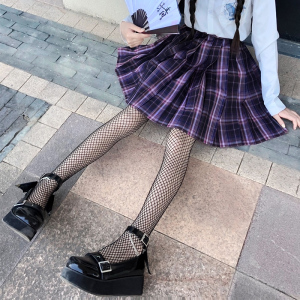渔网袜性感黑色jk连裤袜长筒ins潮超薄日系暗黑大网格鱼网黑丝袜