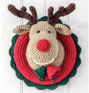 驯鹿墙挂钩针图解玩偶饰品钩织图纸毛线编织手工diy图片教程