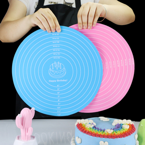 蛋糕转台盘防滑垫儿童餐垫烘焙不粘垫硅胶垫圆形裱花台厨房隔热垫