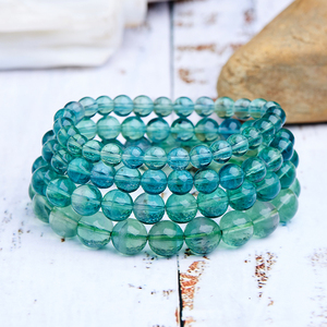 「直播专拍」清透绿萤石圆珠单圈手串