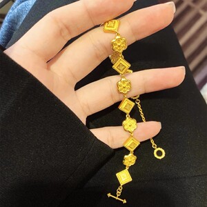 周大福盛世华彩古法传承系列 华星凝辉黄金手链女足金婚嫁克减100