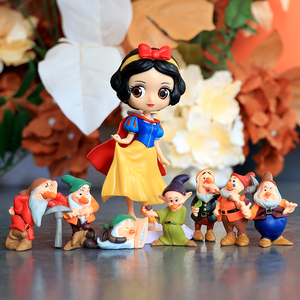 白雪公主和七个小矮人 手办模型摆件公仔 生日礼物蛋糕烘焙装饰