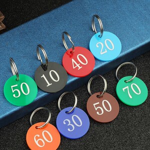 圈标牌塑料钥匙圈号码标签宾馆圆形挂链标识牌吊牌数字出租房门