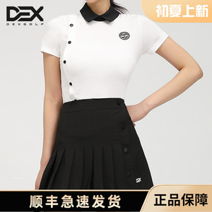 DEXGOLF高尔夫衣服女士运动速干短袖t恤上衣夏季冰丝防晒韩版修身