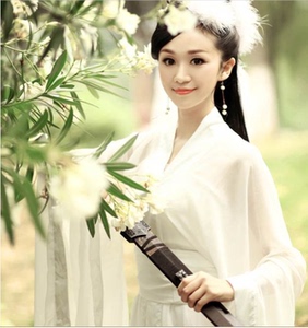 古装汉服仙女装小龙女古装刘亦菲性感小倩服装侠女装影楼写真拍照