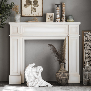 美式复古实木壁炉装饰架欧式别墅客厅玄关柜个性婚纱摄影道具摆件