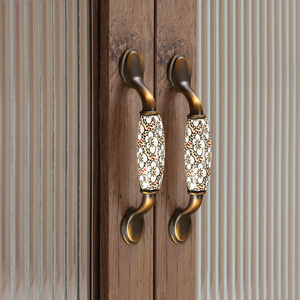 衣柜门拉手欧式实木橱柜中式门把手古铜复古把手抽屉陶瓷美式
