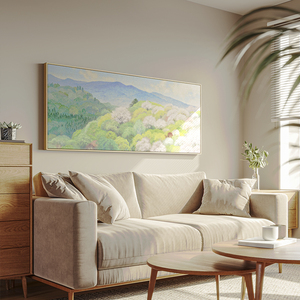 野地美树子日式客厅装饰画原木风沙发背景墙挂画温馨卧室风景壁画