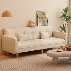 沙发小户型客厅2024新款奶油风布艺沙发出租房双人折叠沙发床两用